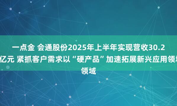 一点金 会通股份2025年上半年实现营收30.21亿元 紧抓客户需求以“硬产品”加速拓展新兴应用领域